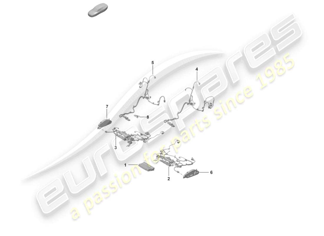 porsche 2025 (992-2 gt3/rs/st) elektrik sportsitz plus für modelle mit elektrisch verstellbaren 18-way sitzen ersatzteildiagramm