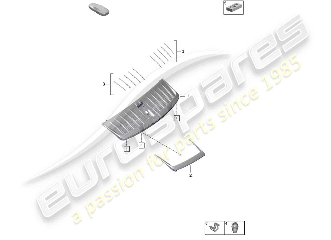 porsche 2024 (992-2) lüftungsgitter cabriolet teilediagramm