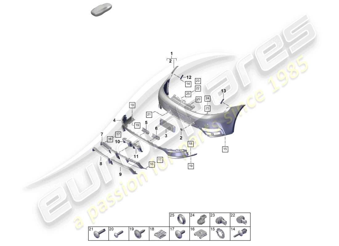 porsche 2024 (992-2) stoßstange hinten, ersatzteildiagramm