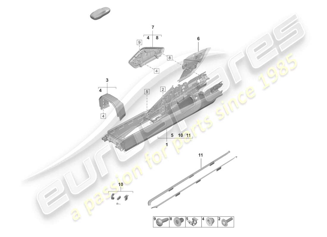 porsche 2024 (992-2 gt3/rs/st) mittelkonsole ersatzteildiagramm