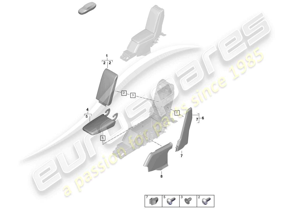 porsche 2026 (panamera 976) mittelkonsole hinten abdeckung business seitenverkleidungen teilediagramm