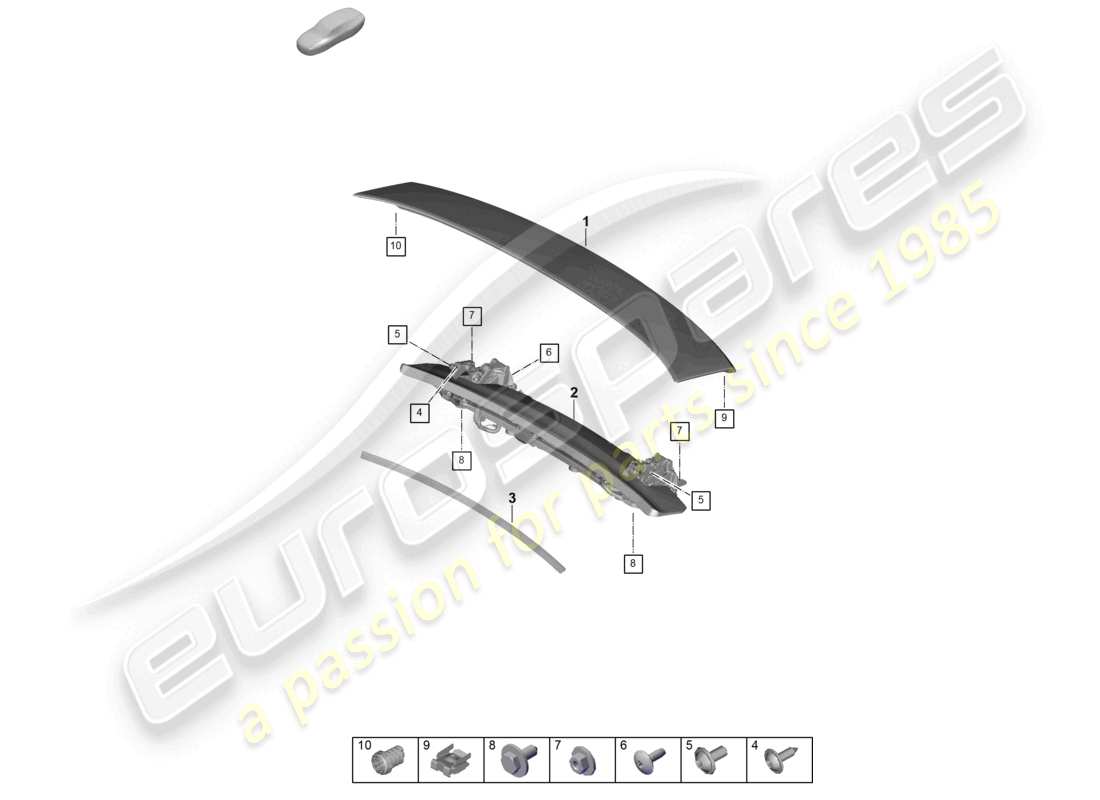 porsche 2026 (panamera 976) heckspoiler hinten pdm 976.827 ersatzteildiagramm
