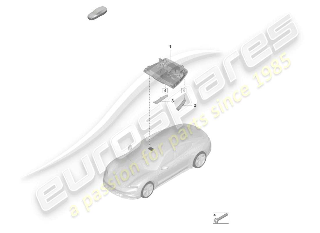 porsche 2023 (taycan 9j1-1) dachkonsole teilediagramm