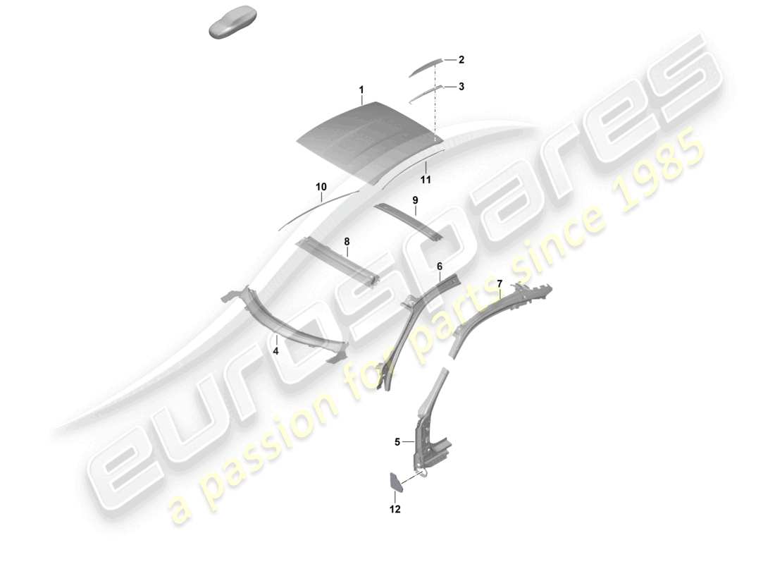 porsche 2026 (992-2 gt3/rs/st) dach a-säule gt3rs teilediagramm