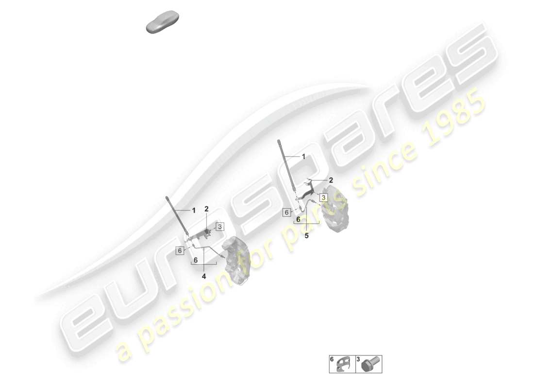 porsche 2022 (992-1 turbo / s) bremsleitung/-schlauch vom bremsschlauch zum bremssattelgehäuse teilediagramm