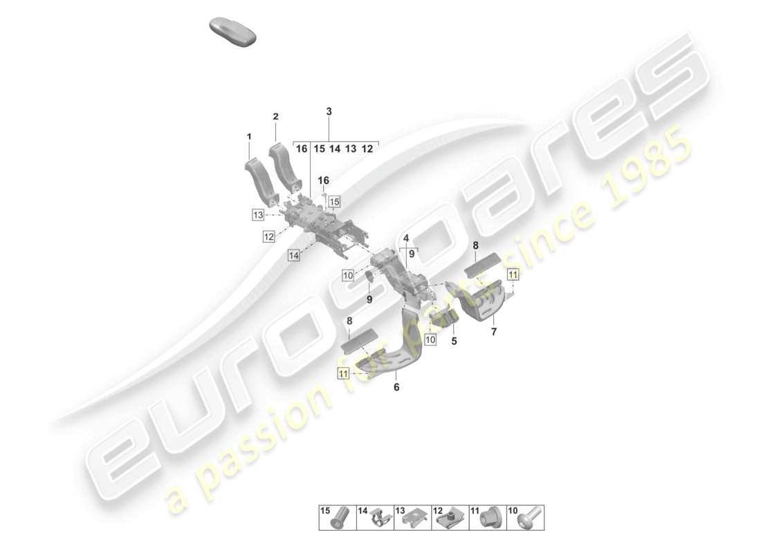 porsche 2026 (taycan 9j1-2) luftführung mittelkonsole teilediagramm