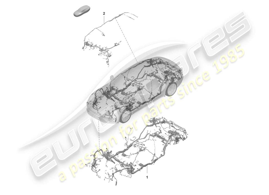 porsche 2024 (panamera 971-2) kabelsatz fahrgastraum und armaturenbrett teilediagramm