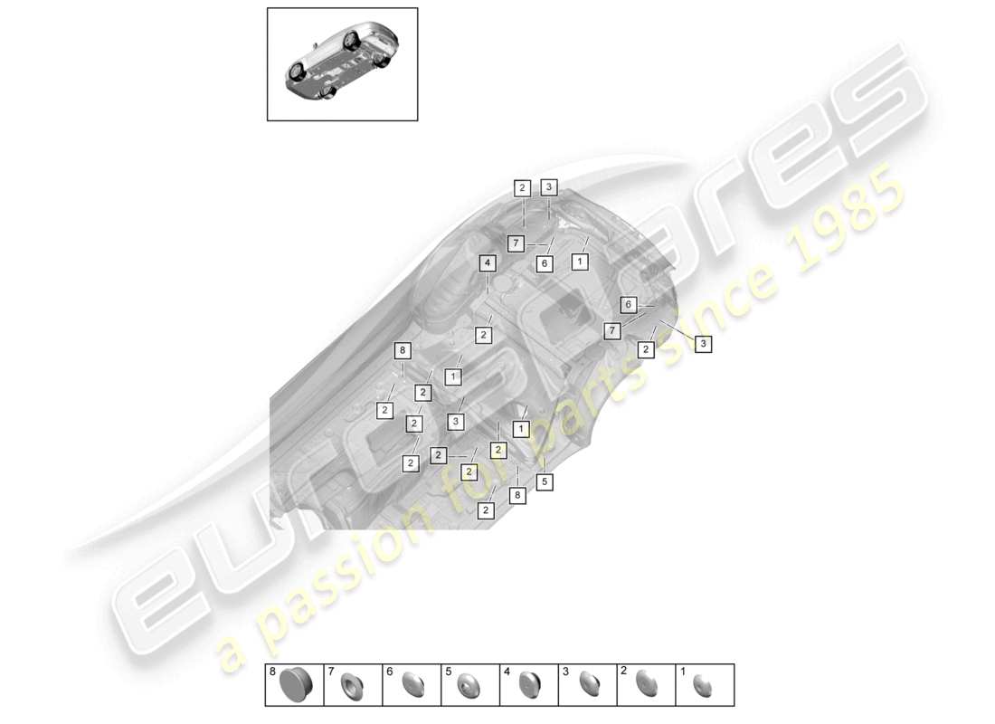 porsche 2021 (panamera 971-1) bungs hinterer unterboden-teileplan