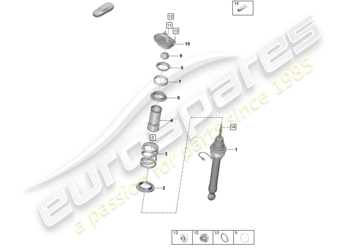 porsche 2026 (992-2 gt3/rs/st) aufhängung stoßdämpfer teilediagramm