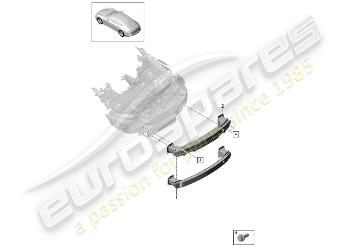 porsche 2021 (panamera 971-1) stoßstangenträger hinten, ersatzteildiagramm