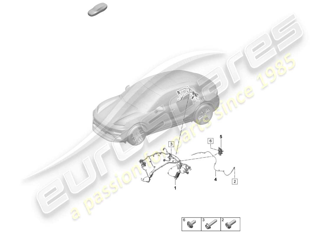 porsche 2025 (macan-e) kabelbaum für die vorverkabelung des motors teilediagramm