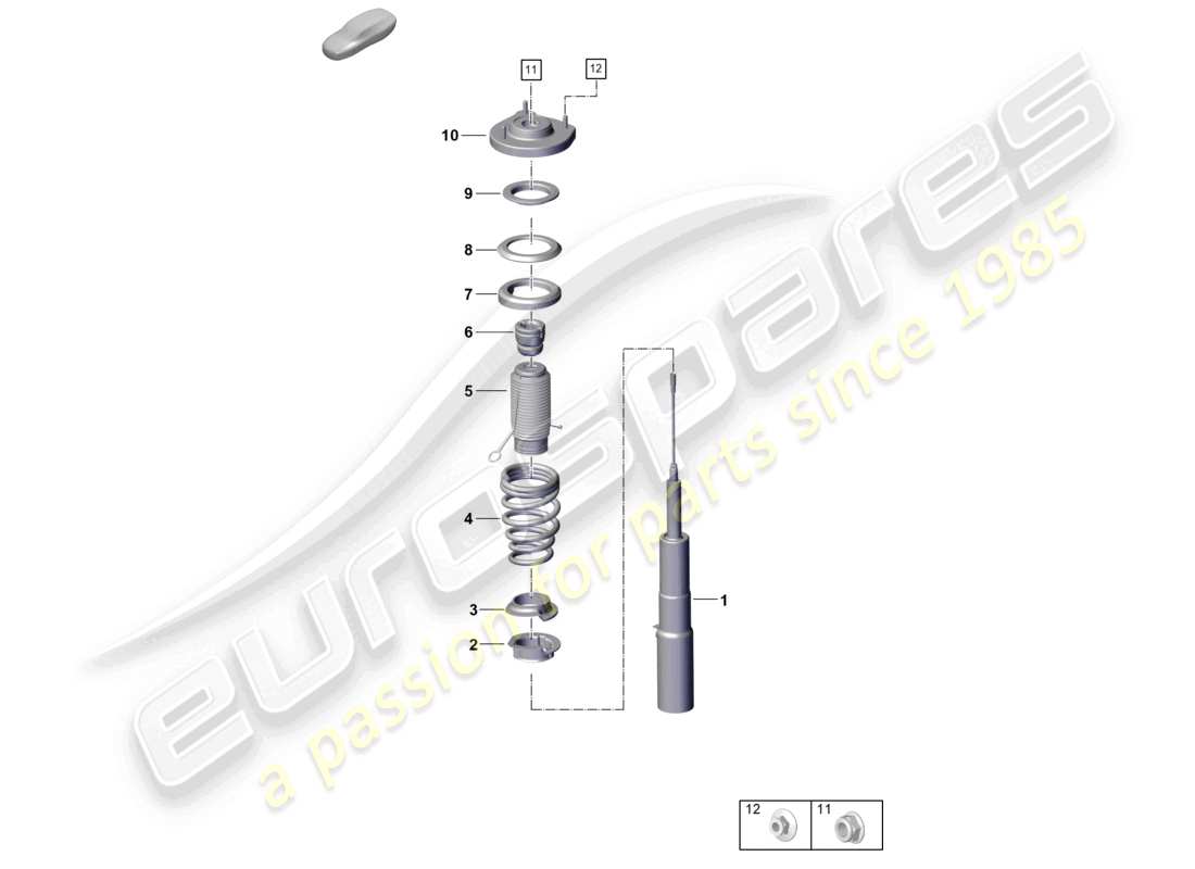 porsche 2024 (992-2) aufhängung stoßdämpfer teilediagramm