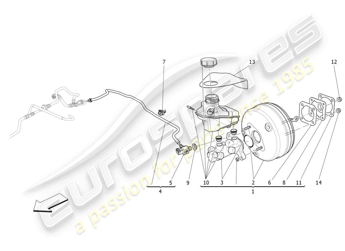 maserati ghibli (2016) bremsservosystem teilediagramm