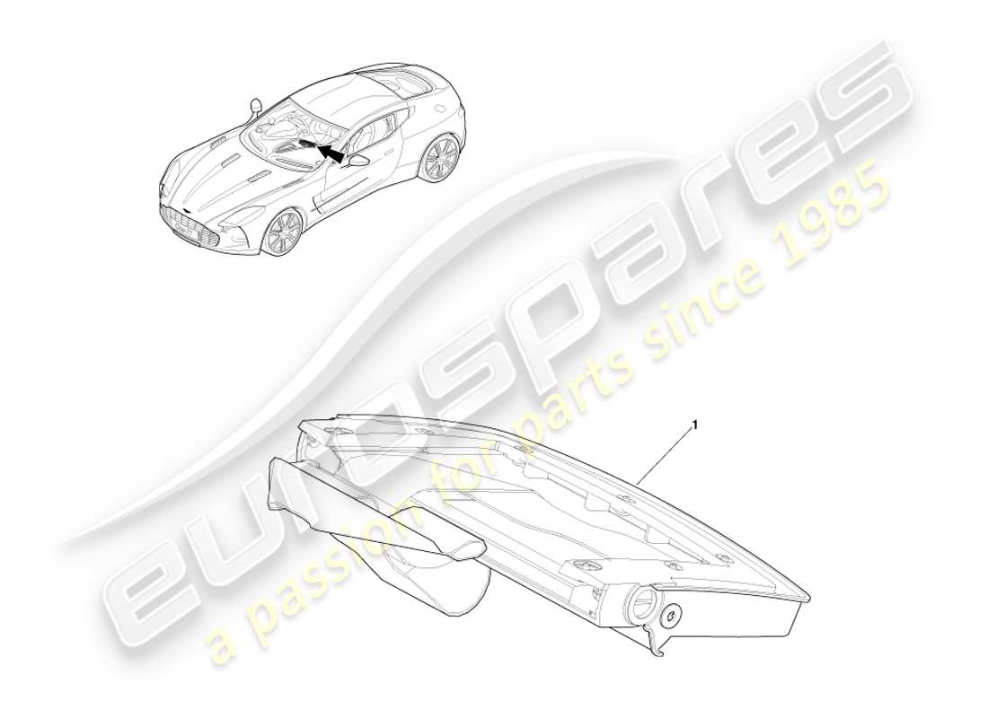 aston martin one-77 (2011) teilediagramm für navigationsdisplay