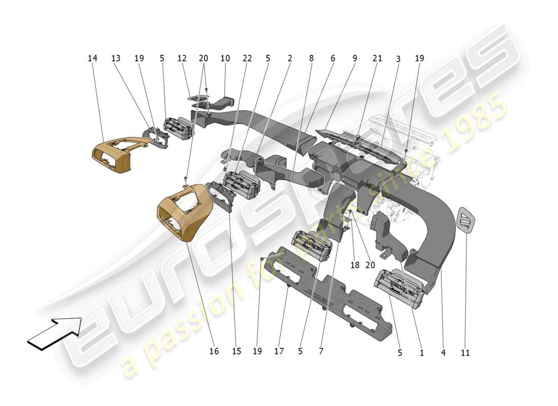 maserati mc20 cielo (2023) klimaanlage: diffusion teilediagramm