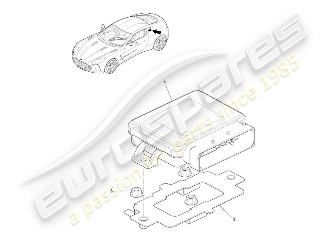 aston martin one-77 (2011) teilediagramm des parkbremsmoduls