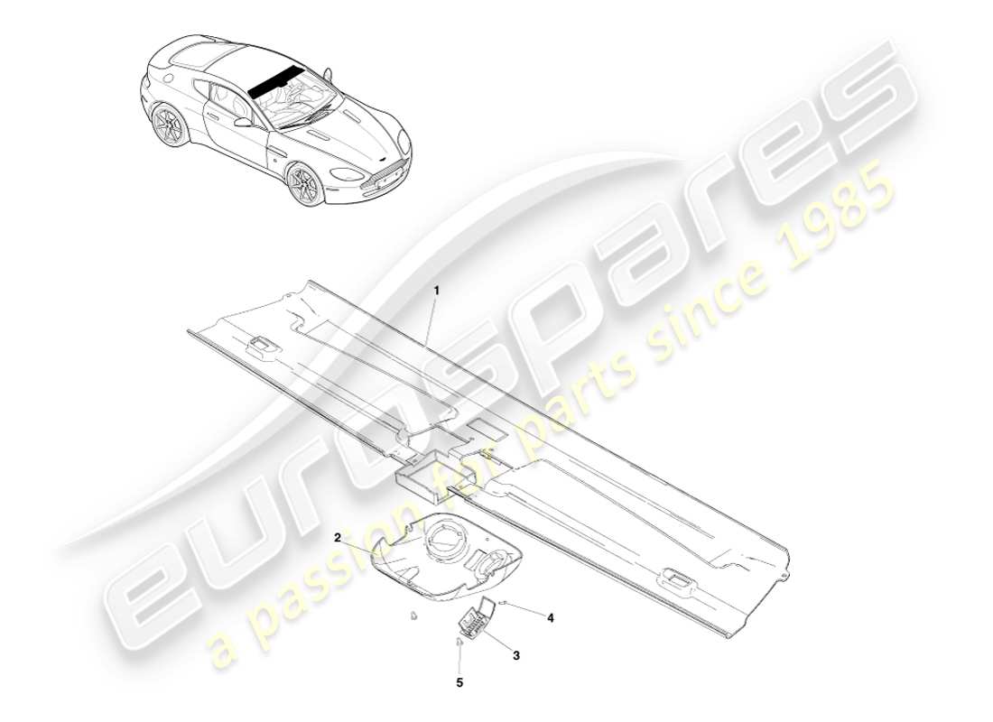 aston martin v8 vantage (2005) krümmerverkleidung, coupé-ersatzteildiagramm