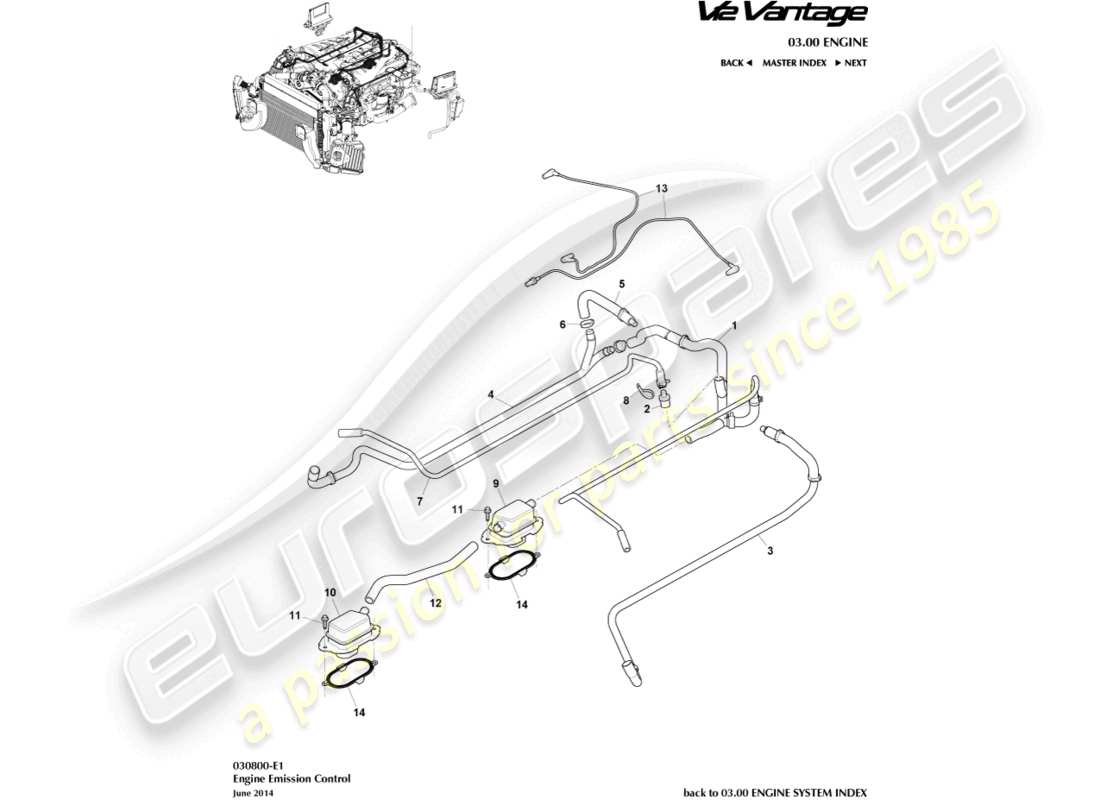 aston martin v12 vantage (2012) emission control teilediagramm