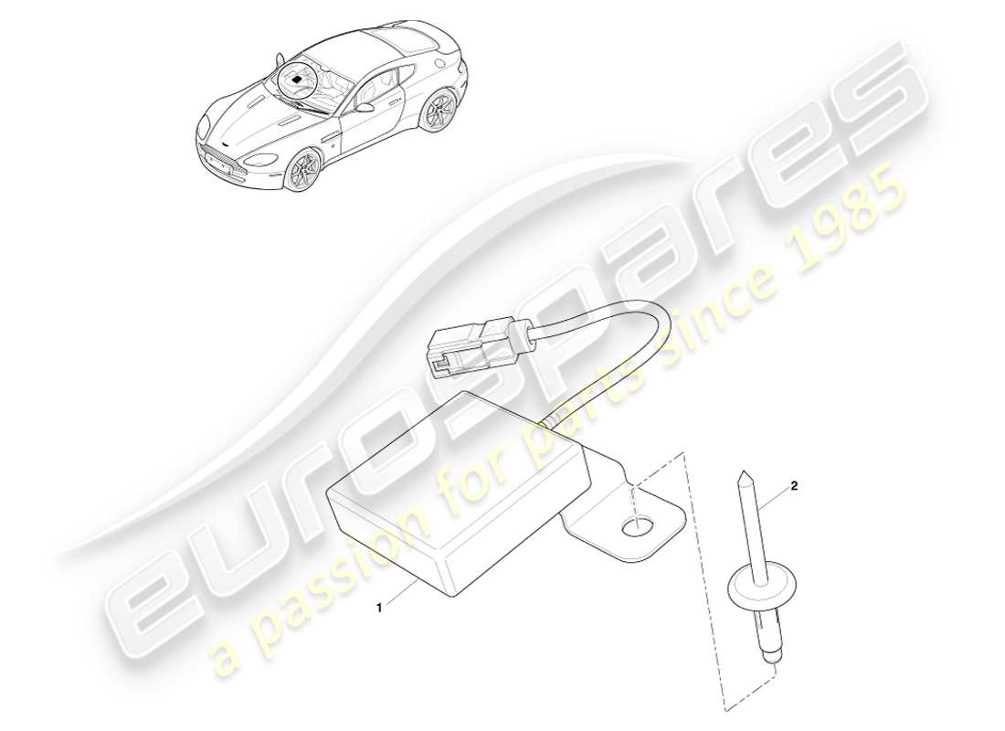 aston martin v8 vantage (2007) wi-fi-antenne, 16my teilediagramm