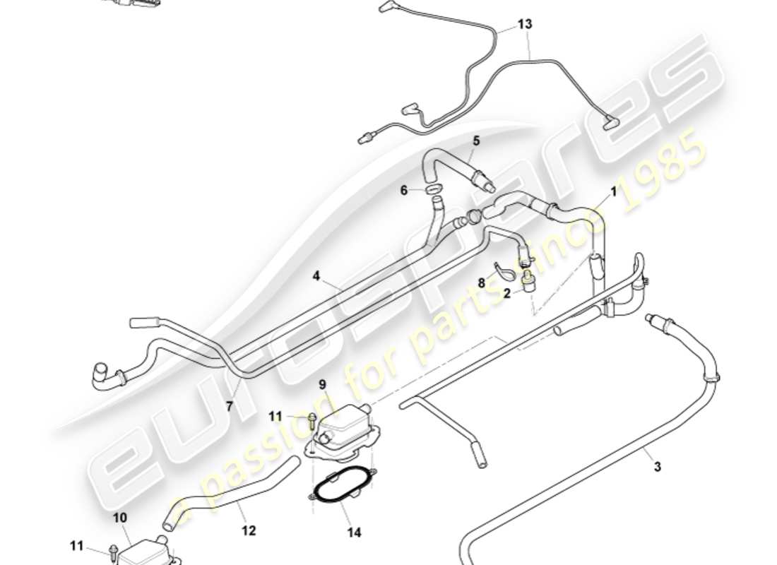 aston martin v12 vantage (2010) emission control teilediagramm