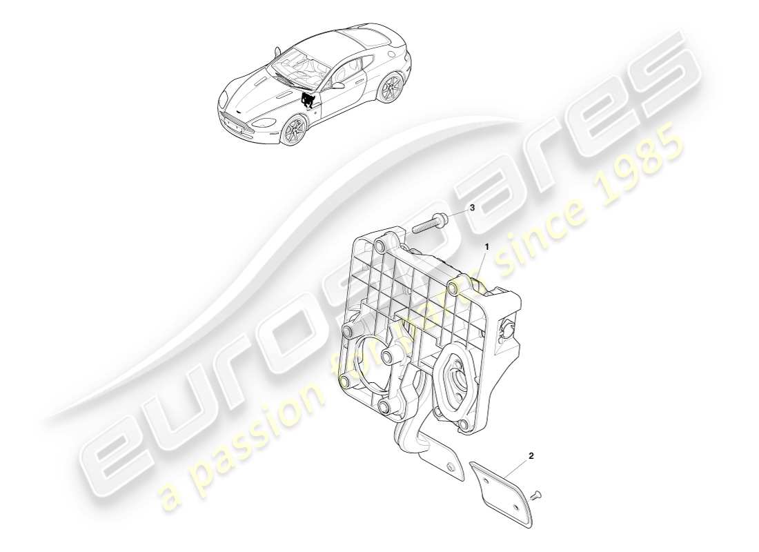 aston martin v8 vantage (2007) bremsaktuatorbaugruppe, asm-teilediagramm
