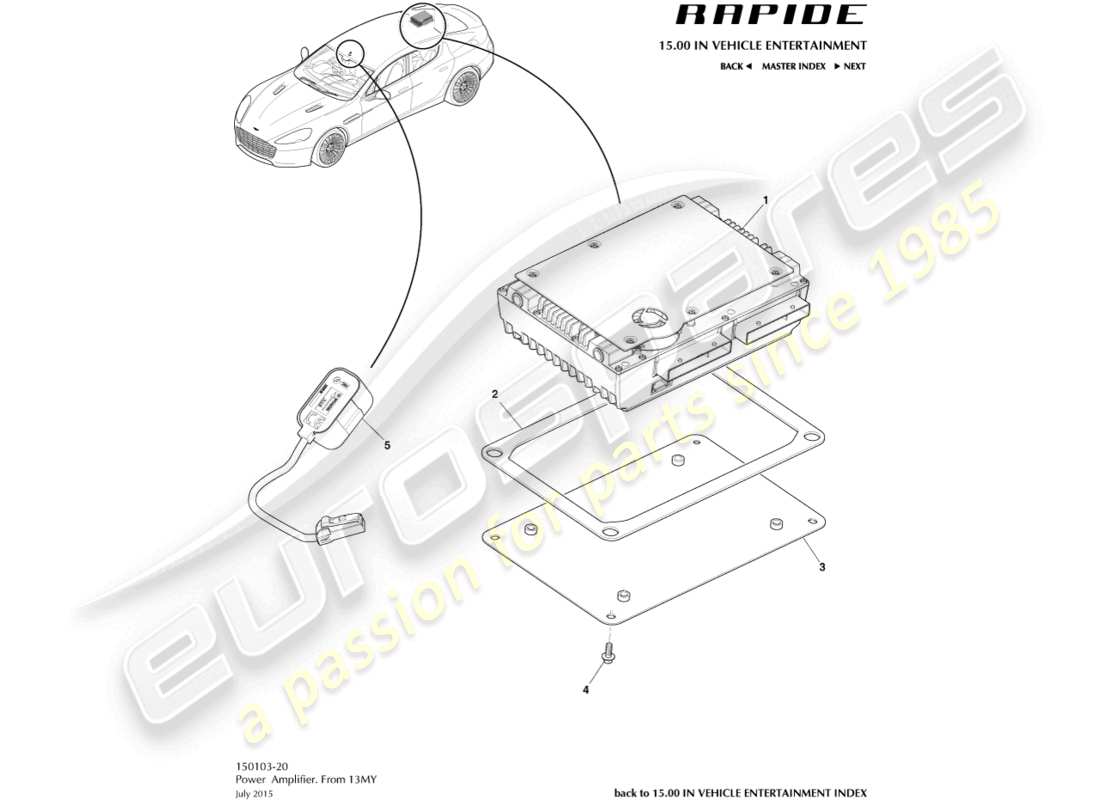 aston martin rapide (2011) einzelverstärker, 13my im teilediagramm