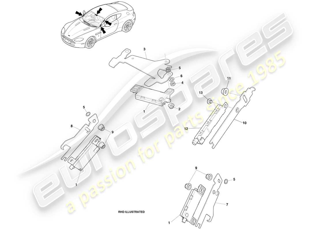 aston martin v8 vantage (2007) radioantenne, 14my ersatzteildiagramm
