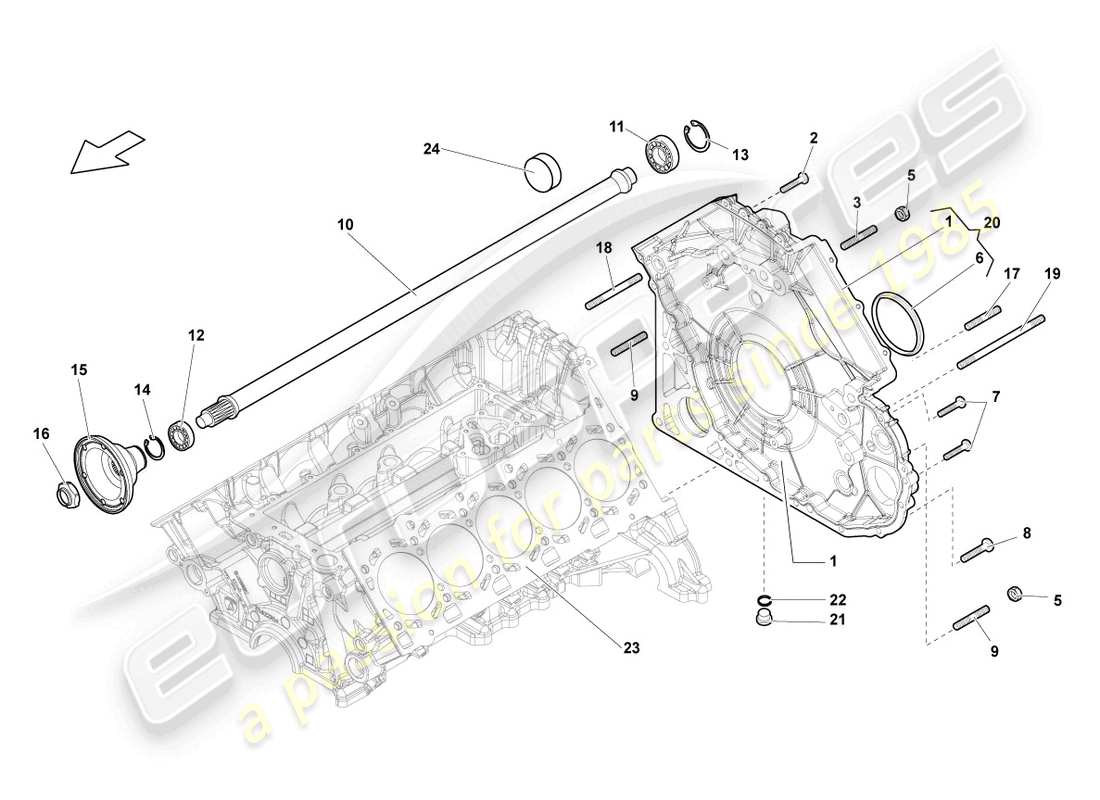 lamborghini lp570-4 spyder performante (2012) abdeckung für achsdifferential ersatzteildiagramm