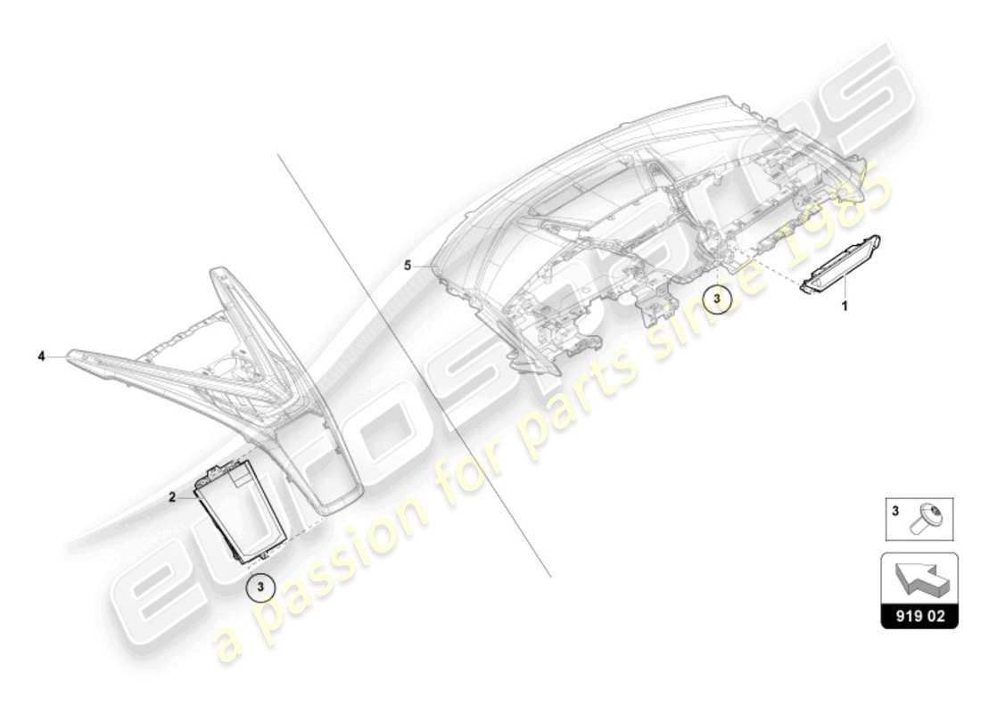 lamborghini revuelto coupe (2024) display unit ersatzteildiagramm