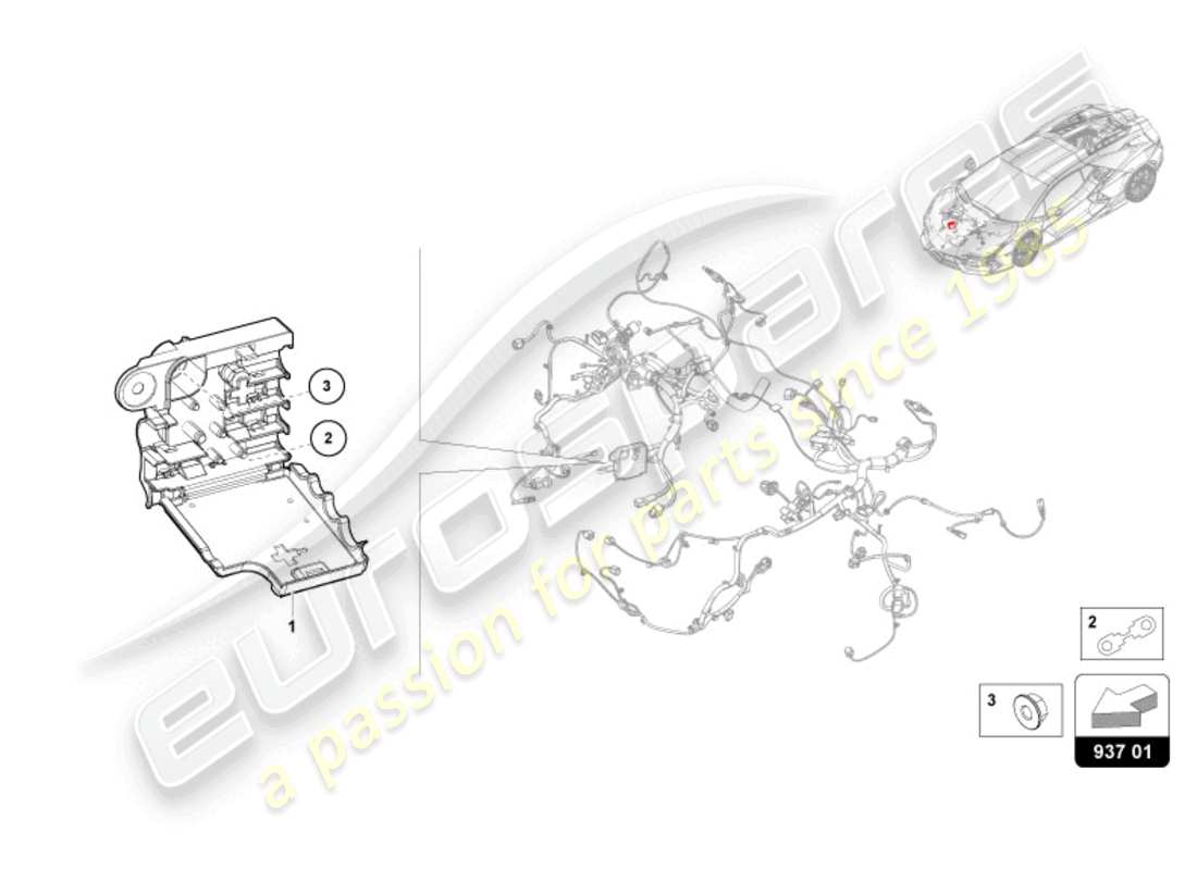 lamborghini revuelto coupe (2024) central electrics ersatzteildiagramm