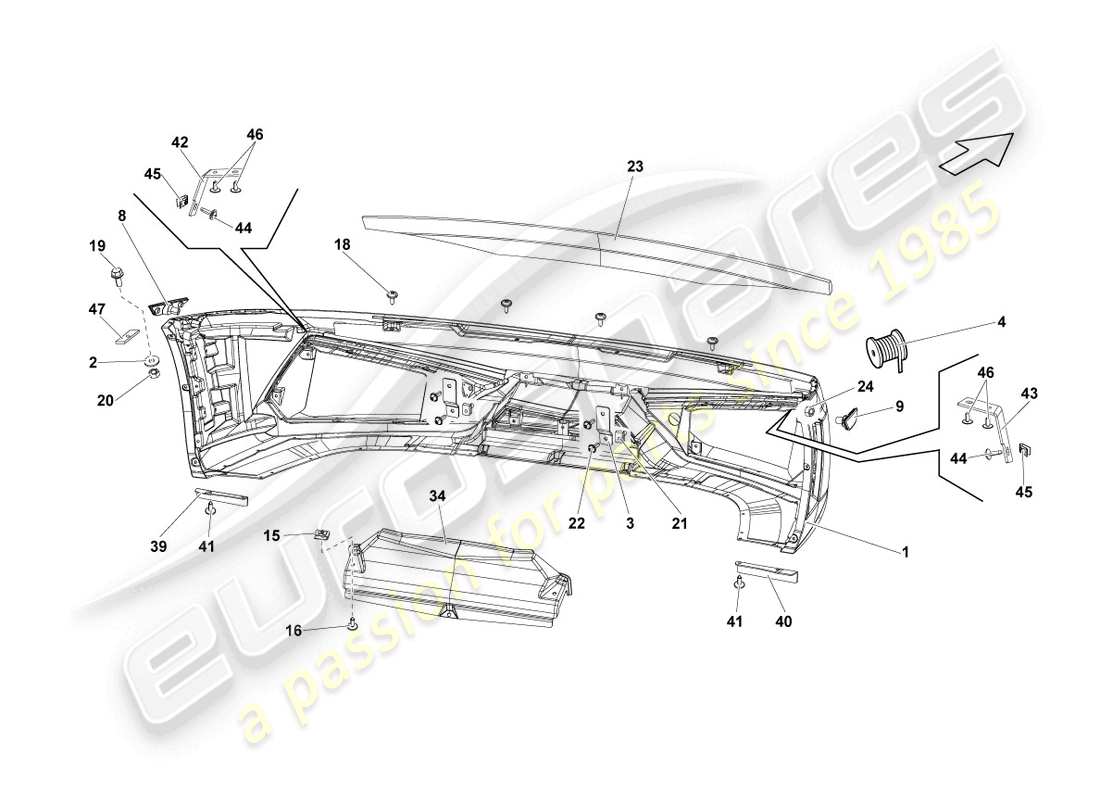 lamborghini lp570-4 sl (2013) stoßstange vorne, ersatzteildiagramm