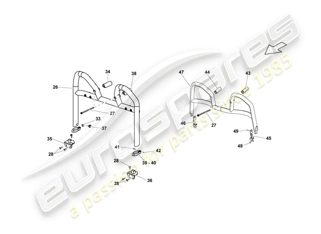 lamborghini blancpain sts (2013) überrollschutz ersatzteildiagramm