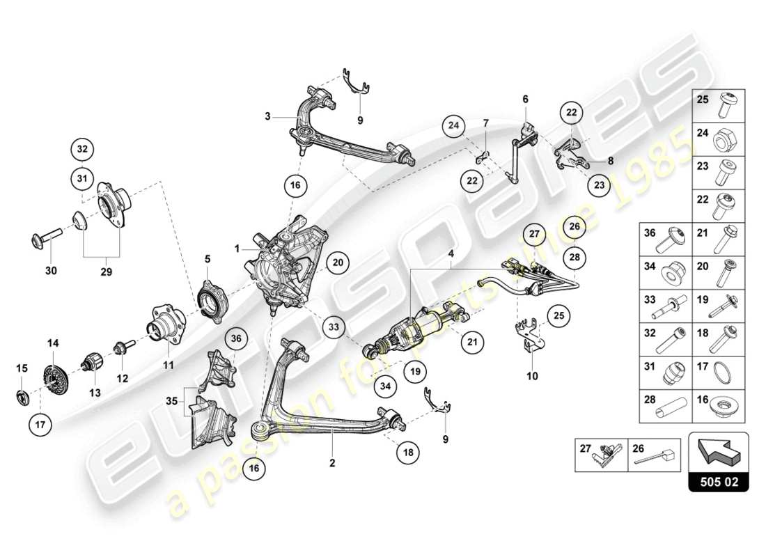 lamborghini evo coupe (2022) guide rear ersatzteildiagramm