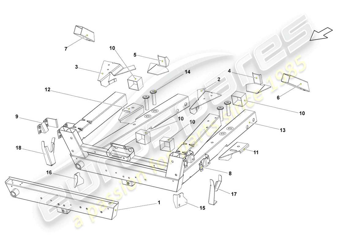 lamborghini blancpain sts (2013) karosserie vorderteil unten teilediagramm