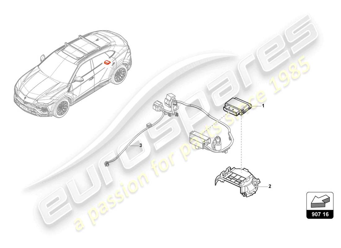 lamborghini urus (2020) steuergerät für kraftstoffpumpe ersatzteildiagramm