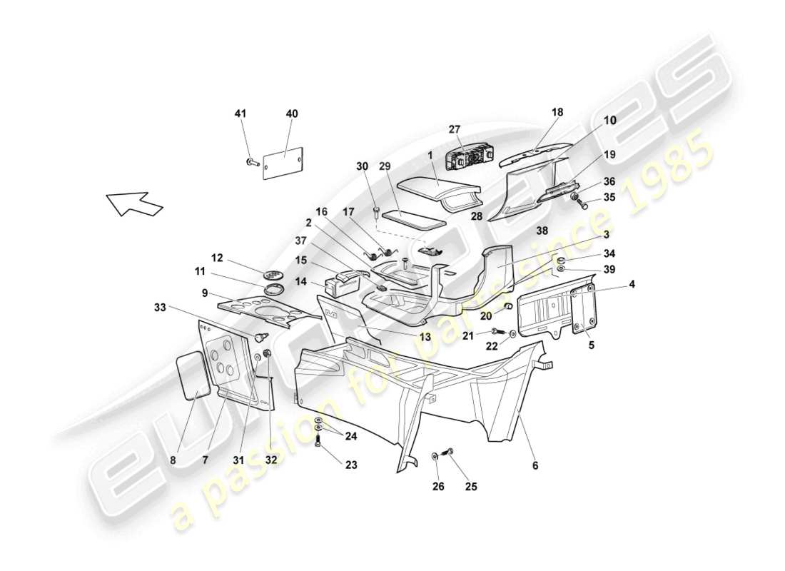 lamborghini reventon mittelkonsole teilediagramm