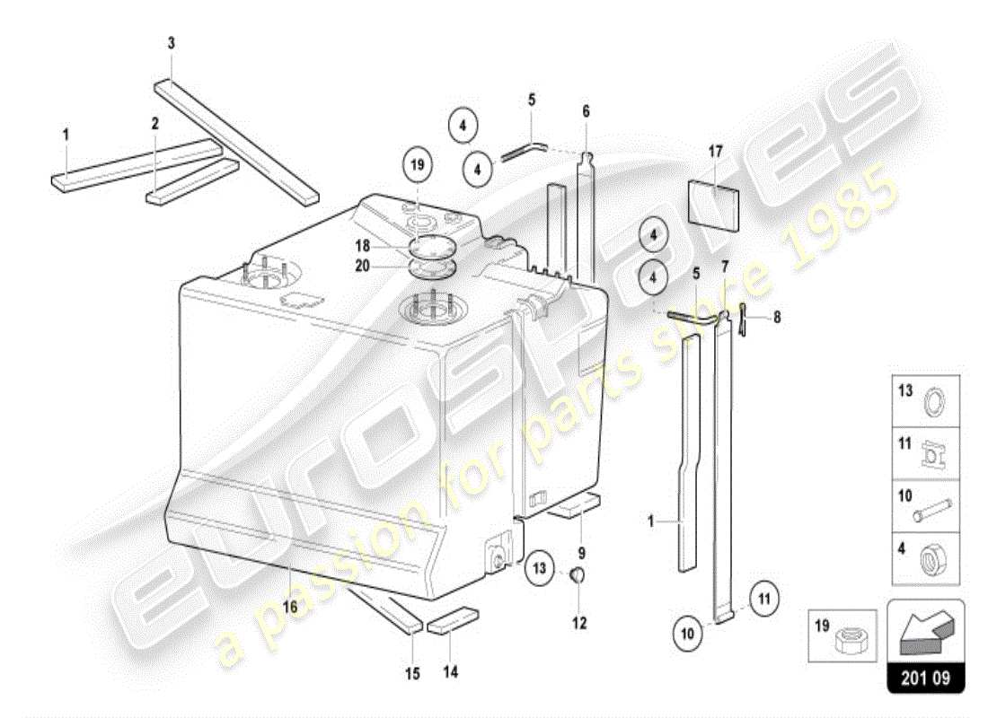 lamborghini diablo vt (1999) kraftstofftank - schnelles auftanken ersatzteildiagramm