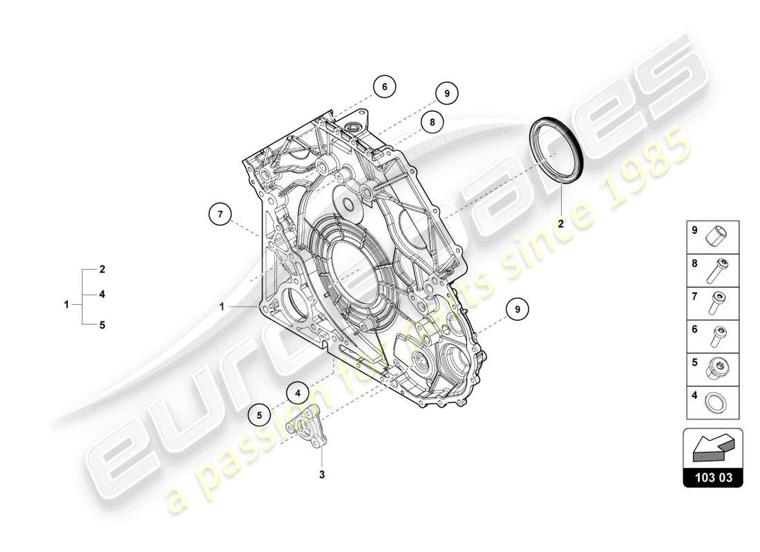 lamborghini evo spyder (2021) abdeckung für steuergehäuse ersatzteildiagramm