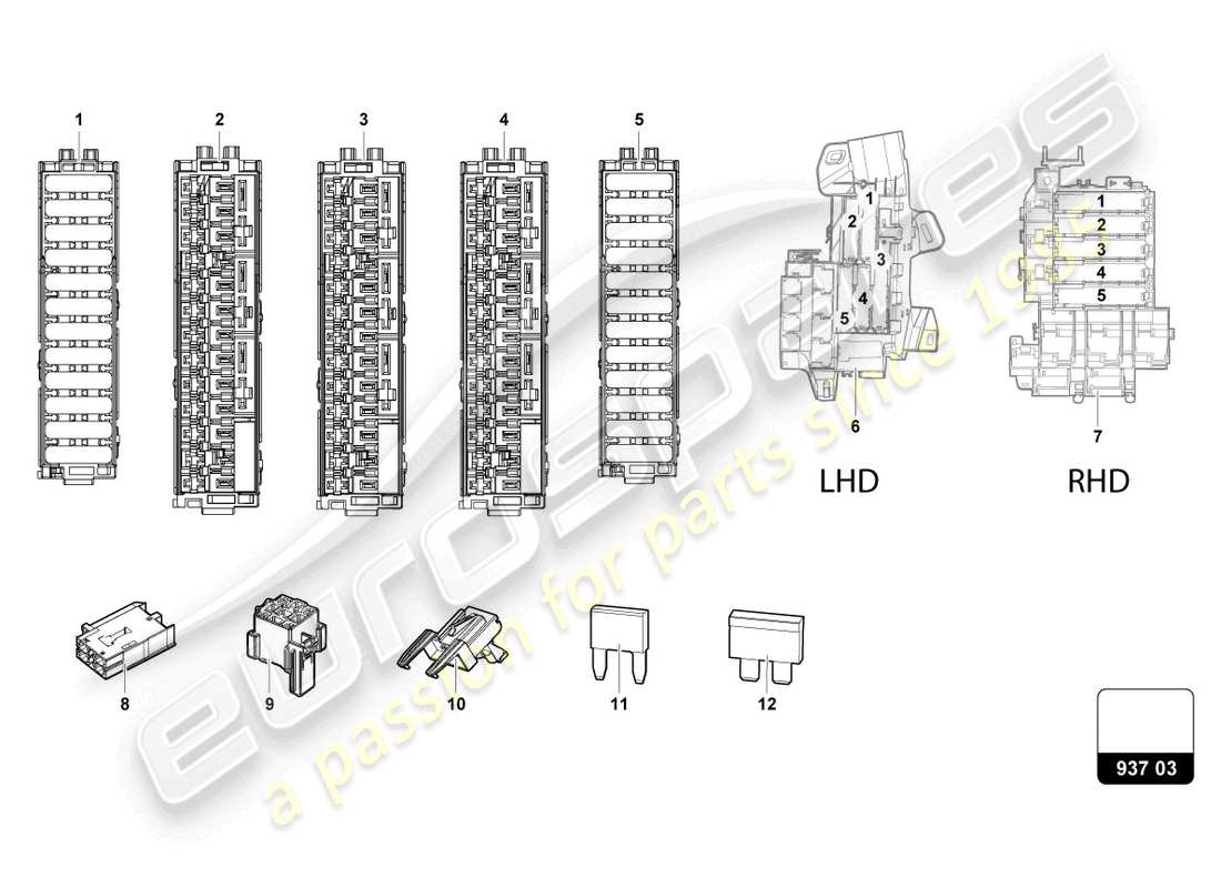 lamborghini urus (2022) sicherungen fahrerseite ersatzteildiagramm