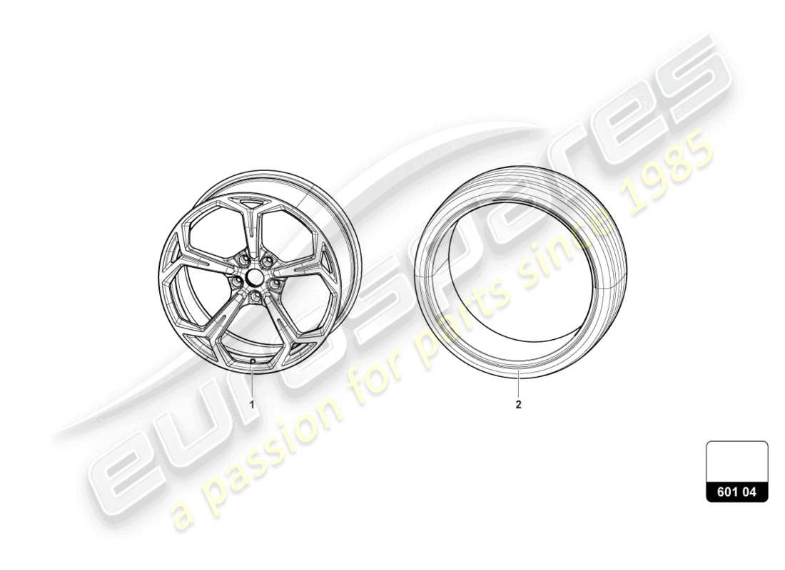lamborghini urus s (2024) räder/reifen 22 ersatzteildiagramm