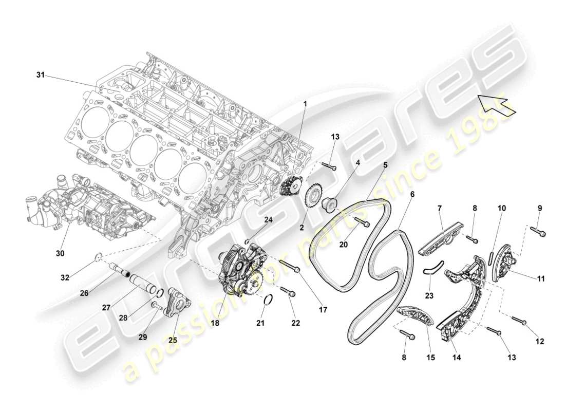 lamborghini blancpain sts (2013) steuerkette ersatzteildiagramm