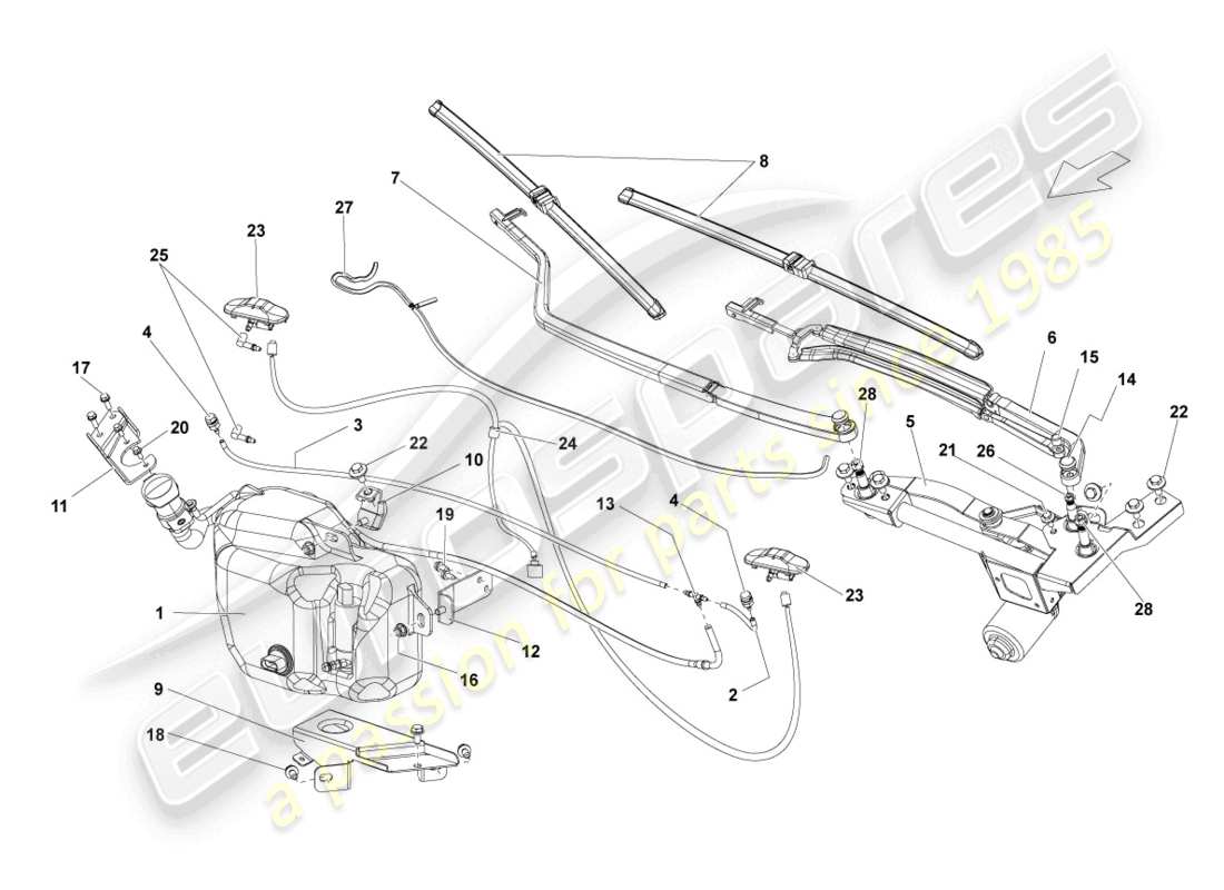 lamborghini lp550-2 spyder (2010) scheibe teilediagramm