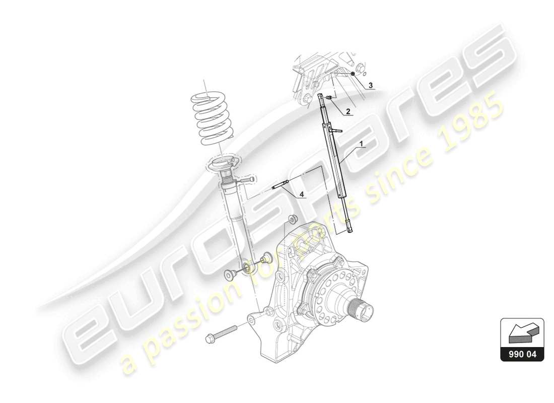 lamborghini gt3 evo (2018) hinteres dämpferpotentiometer ersatzteildiagramm