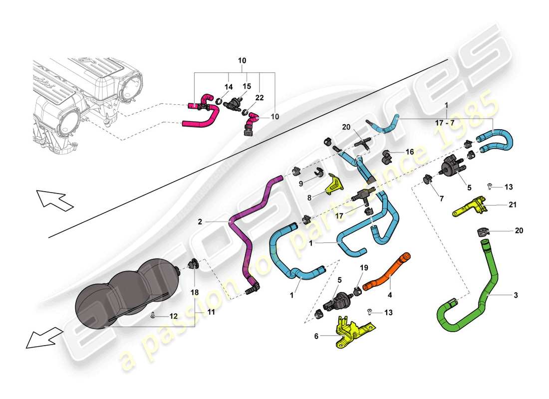 lamborghini lp550-2 spyder (2010) vakuumsystem teilediagramm