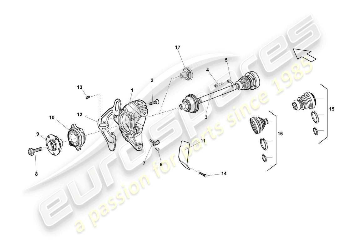 lamborghini lp550-2 spyder (2014) antriebswelle vorne ersatzteildiagramm