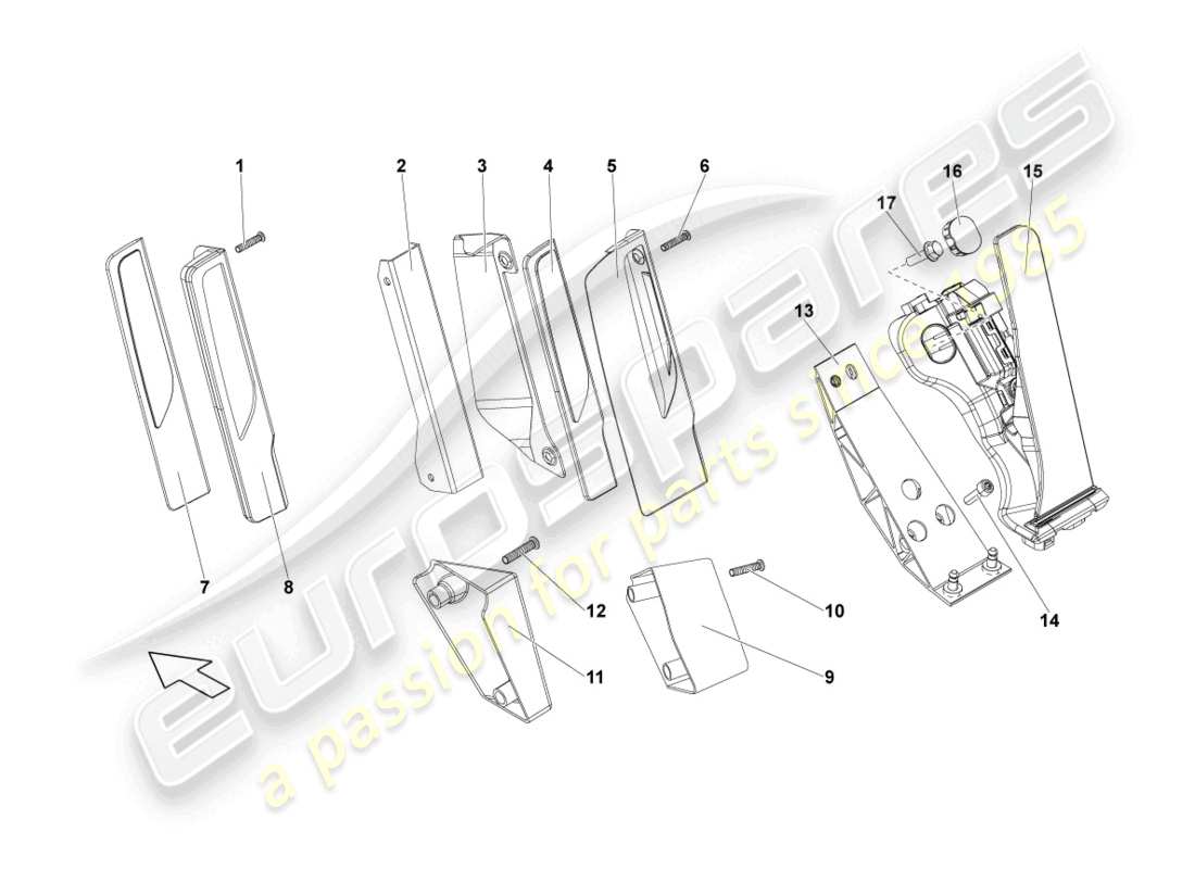 lamborghini lp560-4 spider (2014) gaspedal teilediagramm