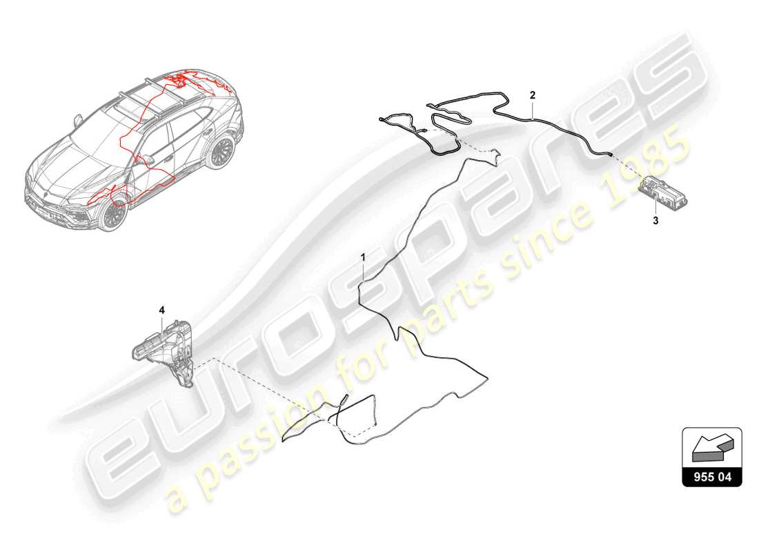 lamborghini urus (2021) rohrleitung für scheinwerferreinigungssystem hinten teilediagramm