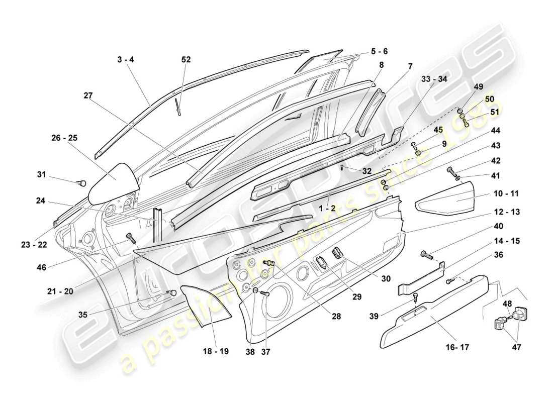 lamborghini reventon window guide teilediagramm