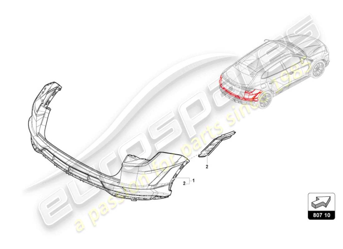 lamborghini urus s (2024) stoßstange, komplett ersatzteildiagramm