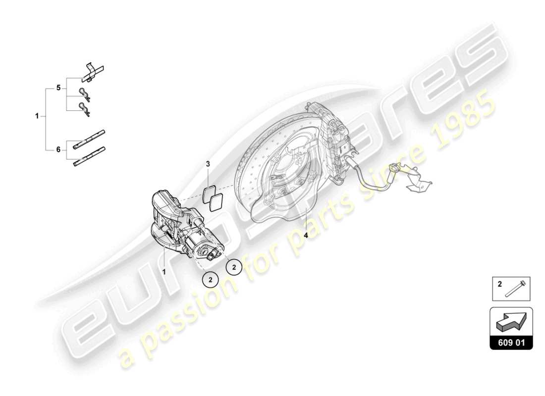 lamborghini evo spyder (2024) parkbremse ersatzteildiagramm